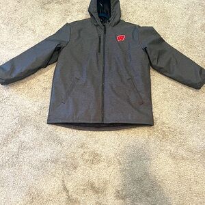 Men’s Adidas XXXL Wisconsin University Rain Resistant Hooded Winter Coat.